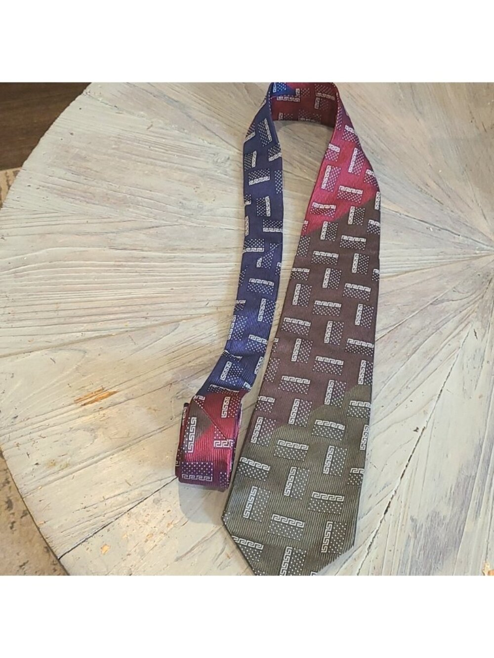 Versace collection vintage retro colour block 100% silk tie